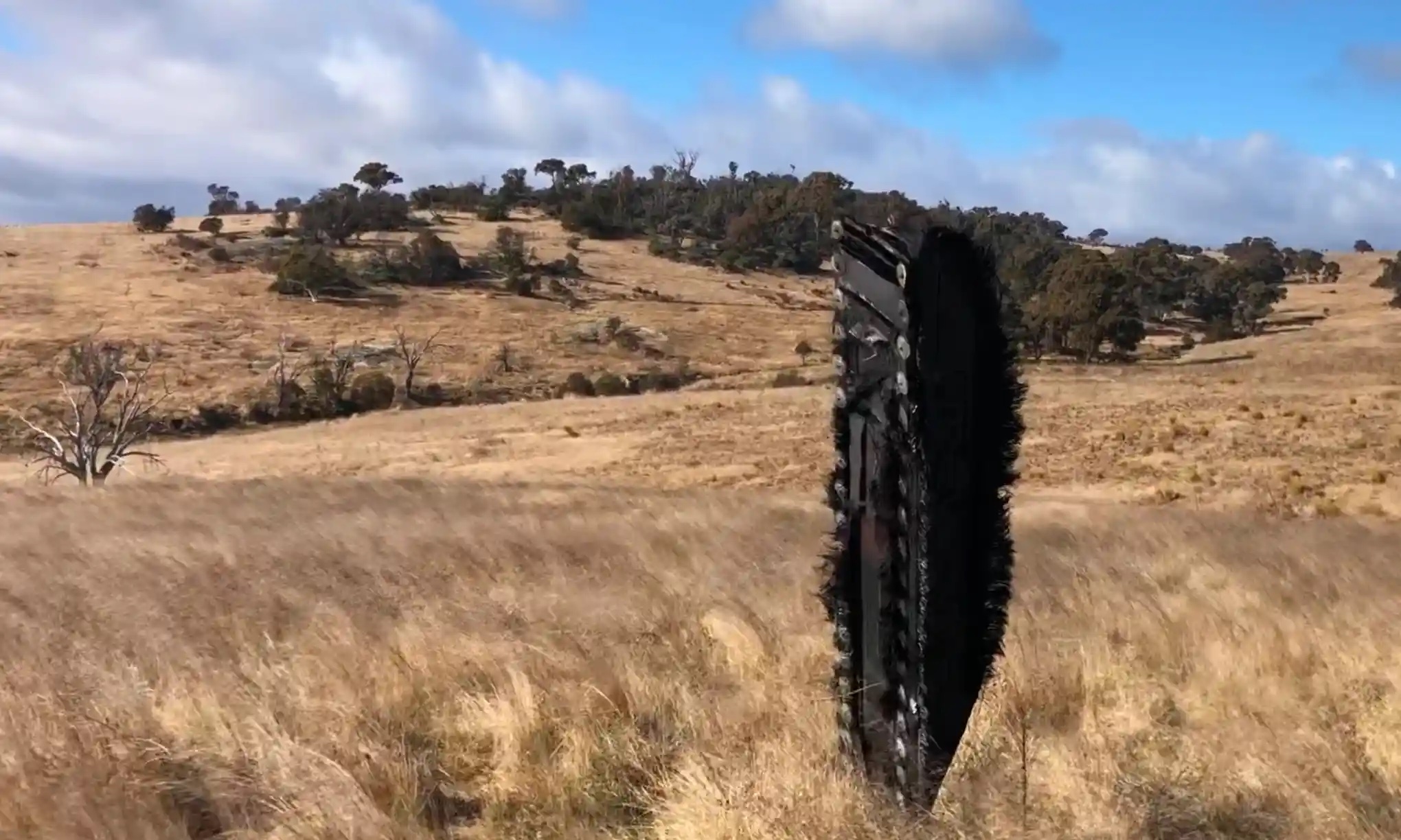 A piece of space debris sticking out the ground in Dalgety, NSW